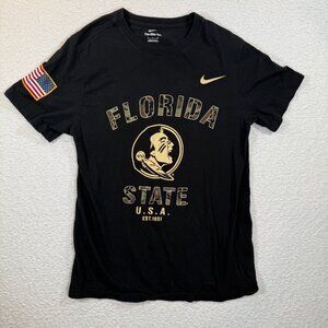 Nike Men's NCAA Football Veterans Day Camouflage Details Black Cotton small FSU